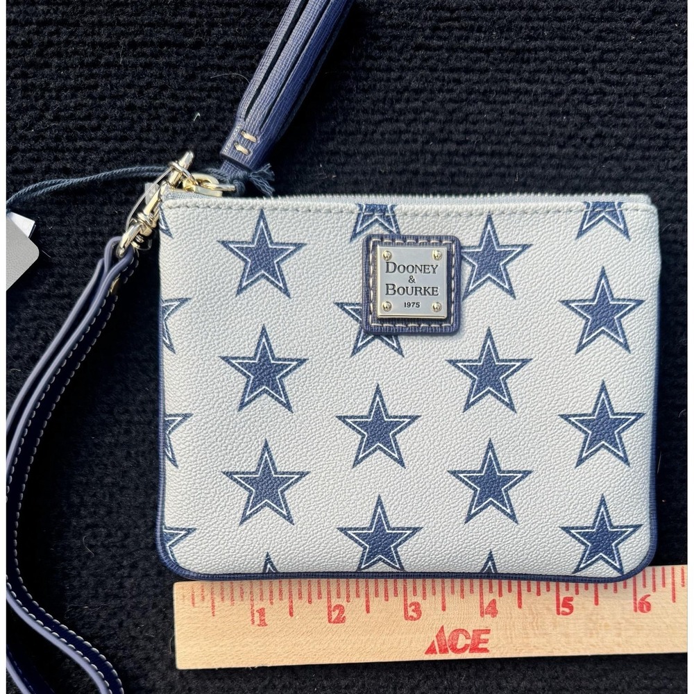 Dooney & Bourke NFL Dallas Cowboys Slim Wristlet Wallet NWT Gray Blue - Picture 10 of 11
